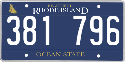 RI license plate 381796