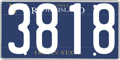 RI license plate 3818