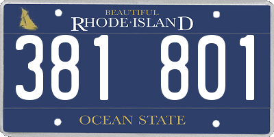 RI license plate 381801