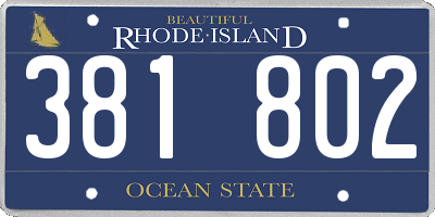 RI license plate 381802