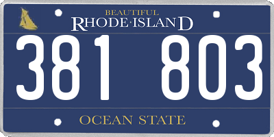 RI license plate 381803