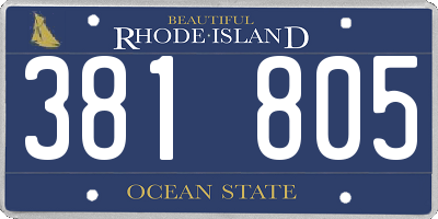 RI license plate 381805