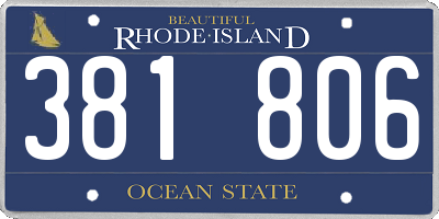 RI license plate 381806