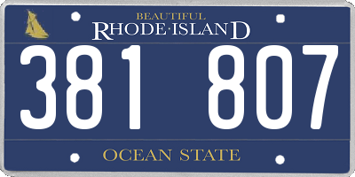 RI license plate 381807