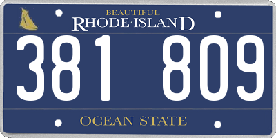 RI license plate 381809
