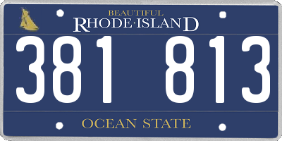 RI license plate 381813