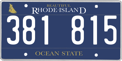 RI license plate 381815