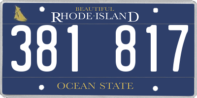 RI license plate 381817