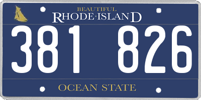 RI license plate 381826