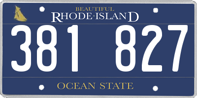 RI license plate 381827