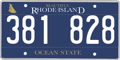 RI license plate 381828