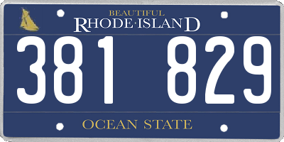 RI license plate 381829
