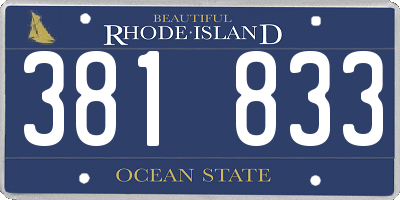 RI license plate 381833