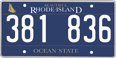 RI license plate 381836