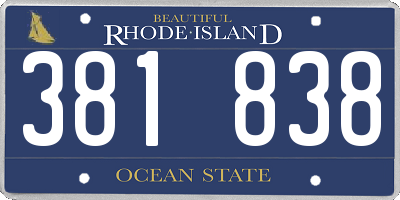 RI license plate 381838