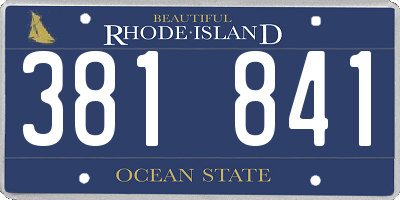 RI license plate 381841
