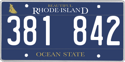 RI license plate 381842