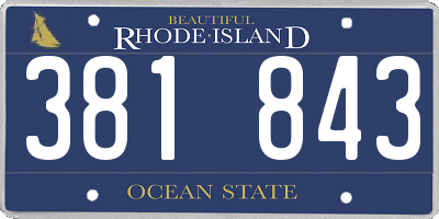 RI license plate 381843