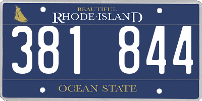 RI license plate 381844