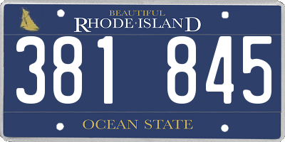 RI license plate 381845