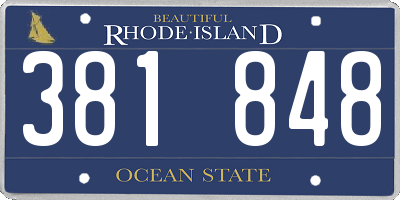 RI license plate 381848