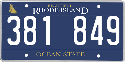 RI license plate 381849