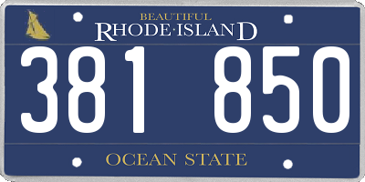 RI license plate 381850