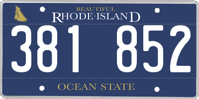 RI license plate 381852