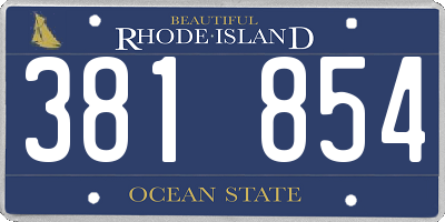 RI license plate 381854