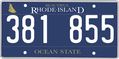 RI license plate 381855