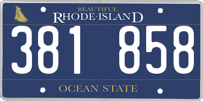 RI license plate 381858