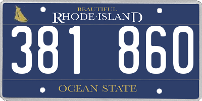 RI license plate 381860