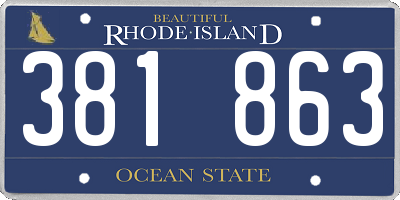 RI license plate 381863