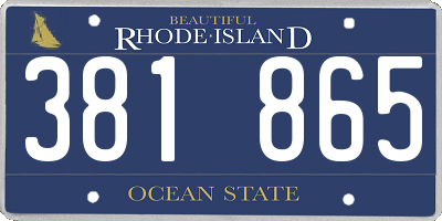 RI license plate 381865