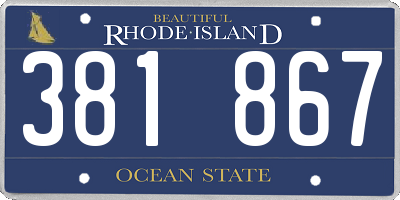 RI license plate 381867