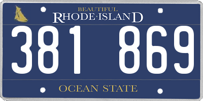 RI license plate 381869