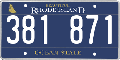 RI license plate 381871