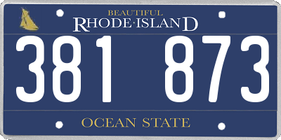 RI license plate 381873