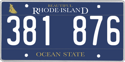 RI license plate 381876