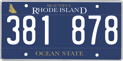 RI license plate 381878