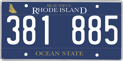 RI license plate 381885