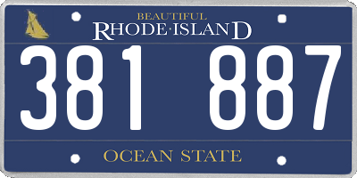 RI license plate 381887