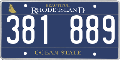 RI license plate 381889
