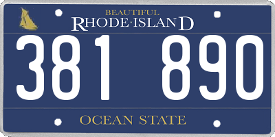 RI license plate 381890