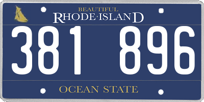 RI license plate 381896