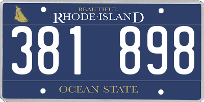 RI license plate 381898