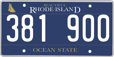RI license plate 381900