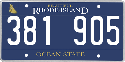 RI license plate 381905