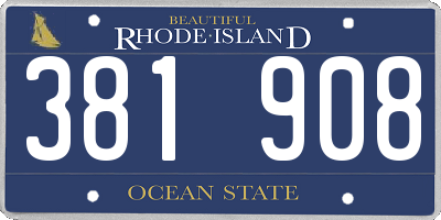 RI license plate 381908