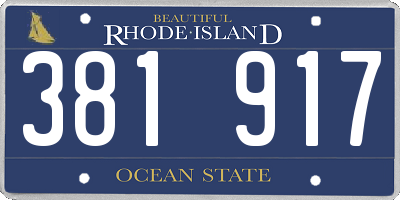 RI license plate 381917